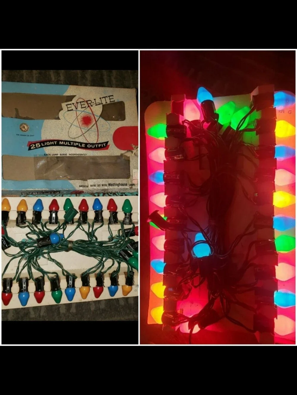 Vintage MCM EVER-LITE String Lights